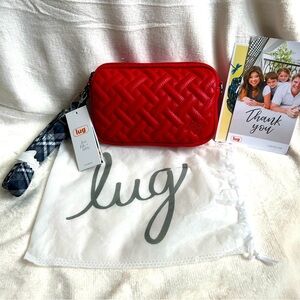 Lug Coupe VL Convertible Crossbody and Hip Belt Bag in Red with Grey Plaid Strap